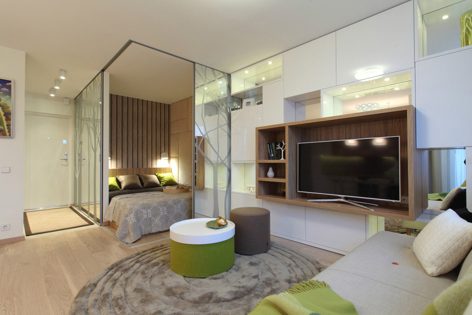 Дизайн спальни-гостиной: идеи зонирования и фото реальных примеров