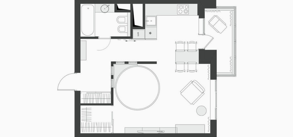 Планировка квартиры-студии