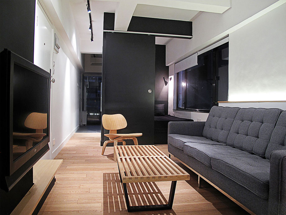 Дизайн узкой квартиры-студии в Гонконге