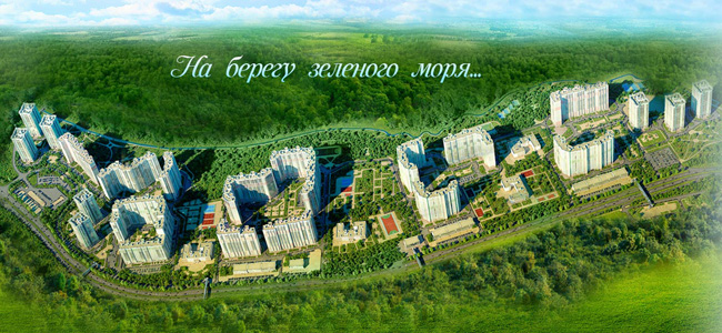 Проектное изображение микрорайона  
Красногорск, ул. Аннинская, Изумрудные холмы